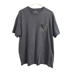 Vineyard Vines Navy Blue Front Pocket Tee Whale Print // Size Large
